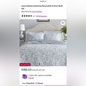 Laura Ashley Amberley Reversible Cotton Quilt Set for sale